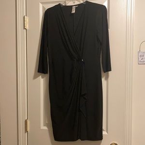 Emma and Michelle Black Dress - knee length 3/4 sleeves (size L)